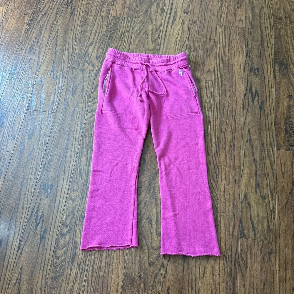 Free People Pink Track Pants with Adjustable Waistband